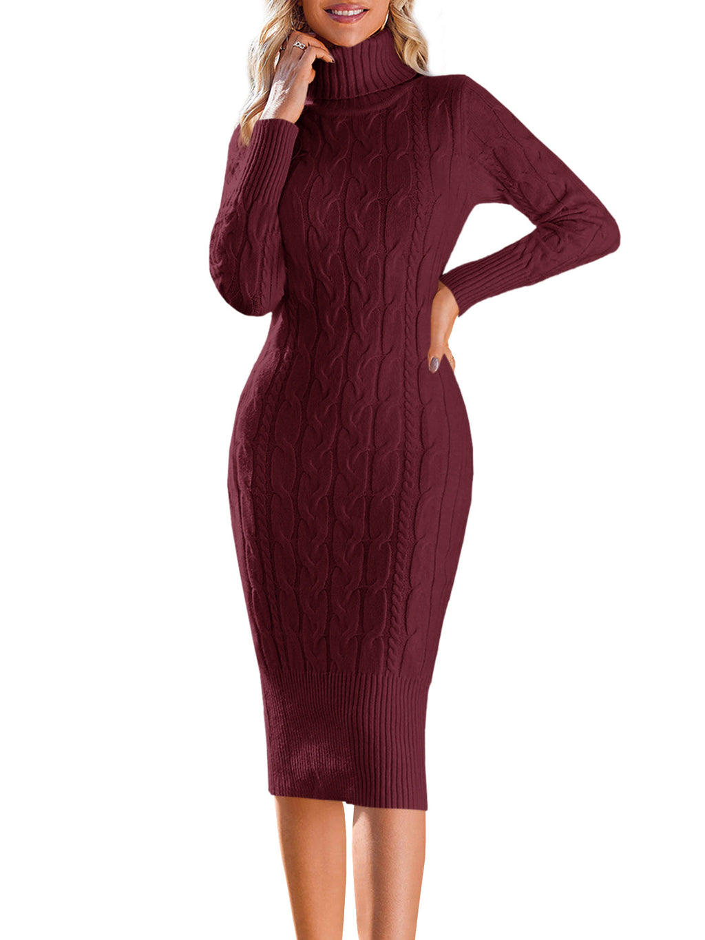 usvara Womens Turtleneck Sweater Dress