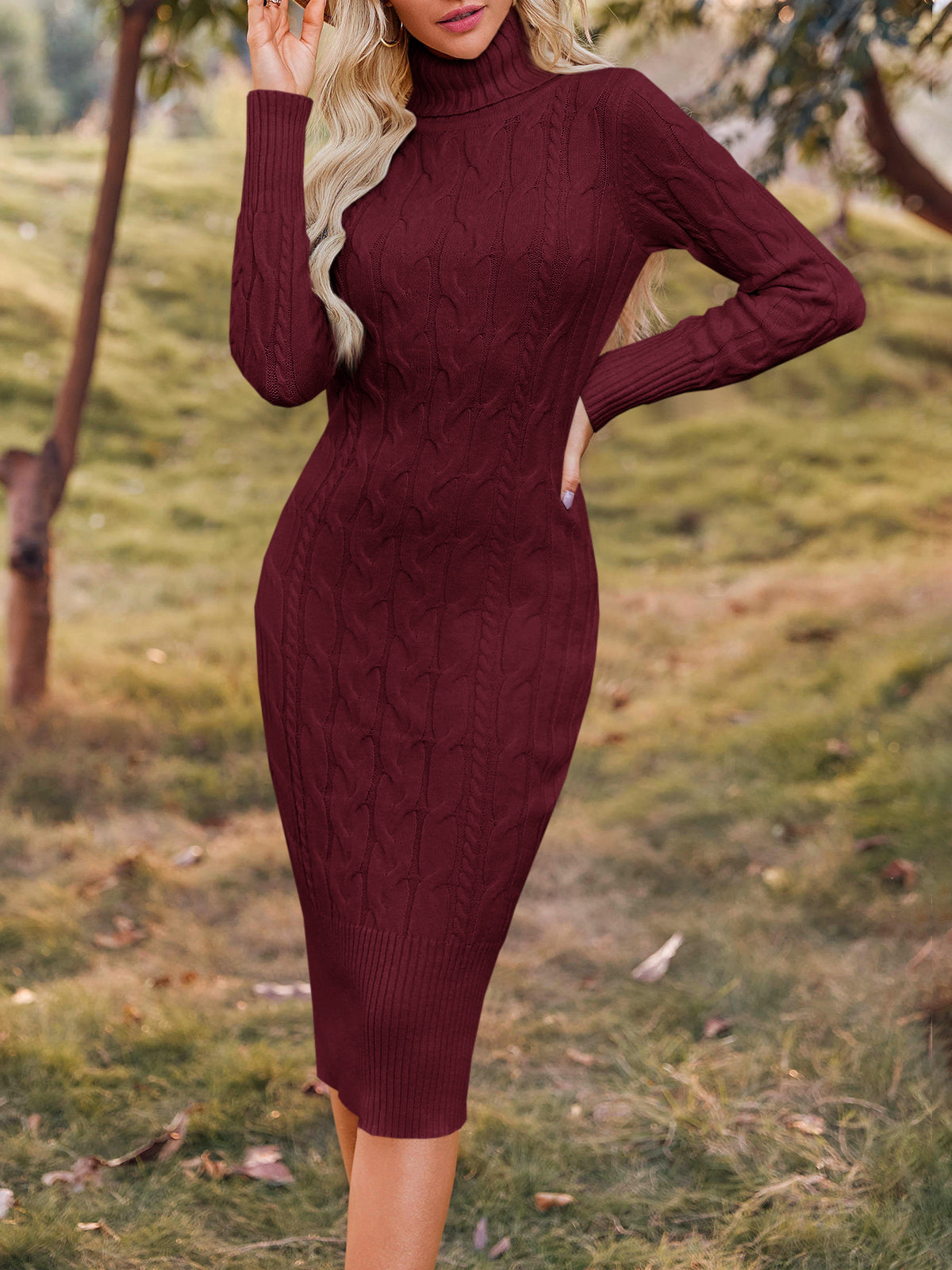 usvara Womens Turtleneck Sweater Dress