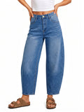 usvara Women Barrel High Waisted Wide Leg Jeans