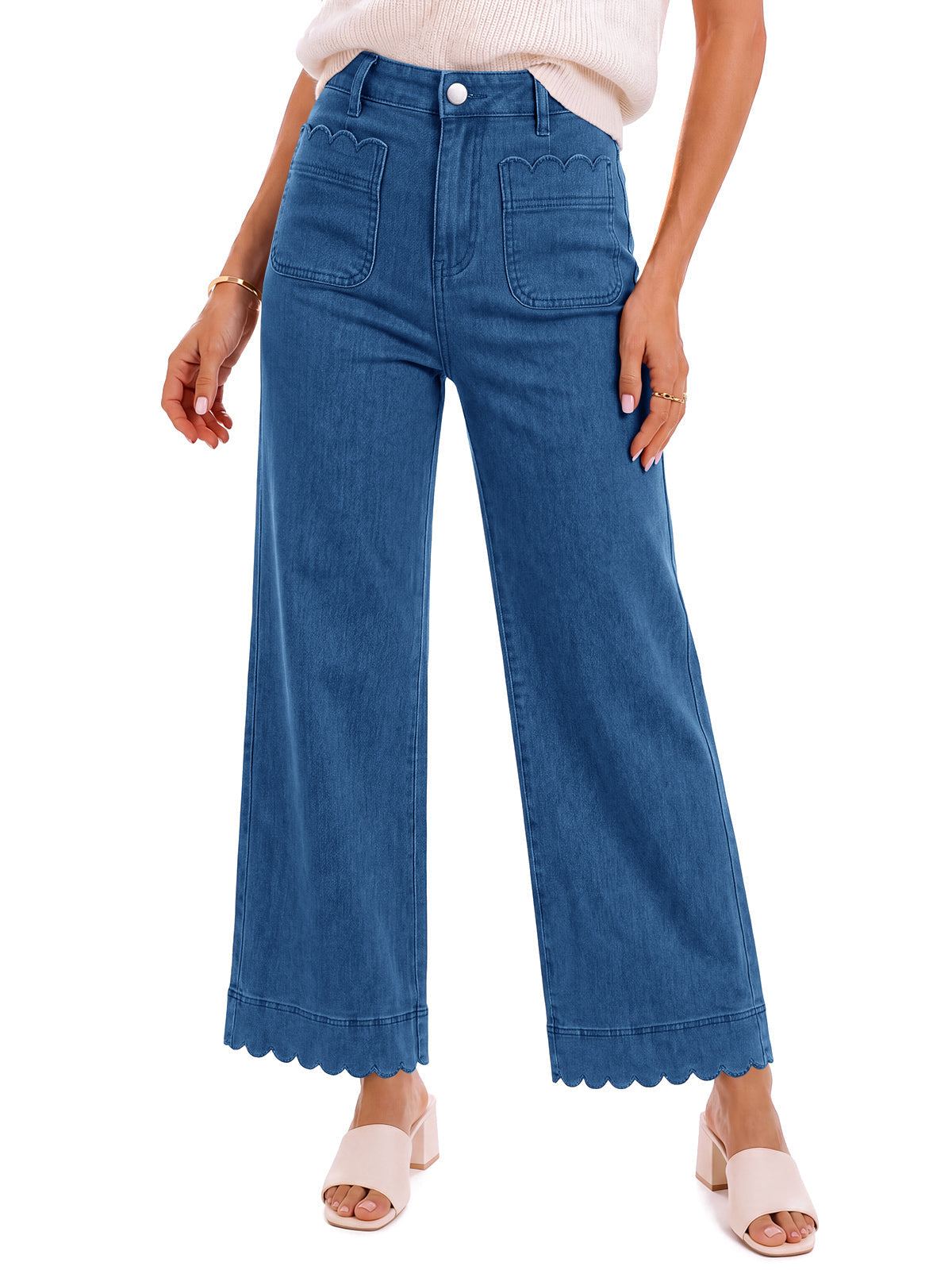 usvara Womens High Waisted Wide Leg Jeans