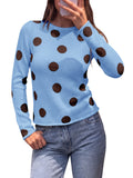 usvara Womens Polka Dot Long Sleeve Sweater