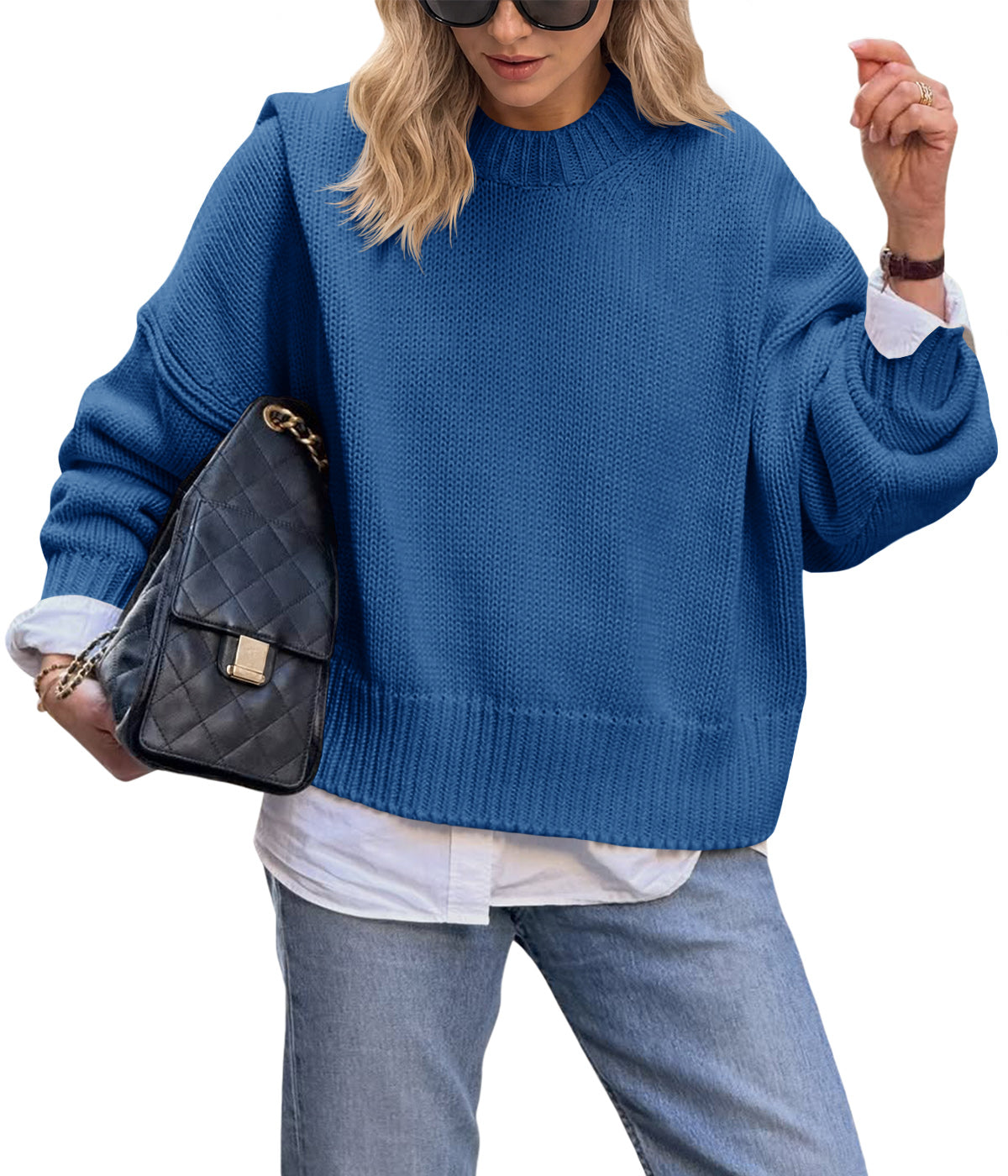 usvara Womens Oversized Chunky Knit Sweater