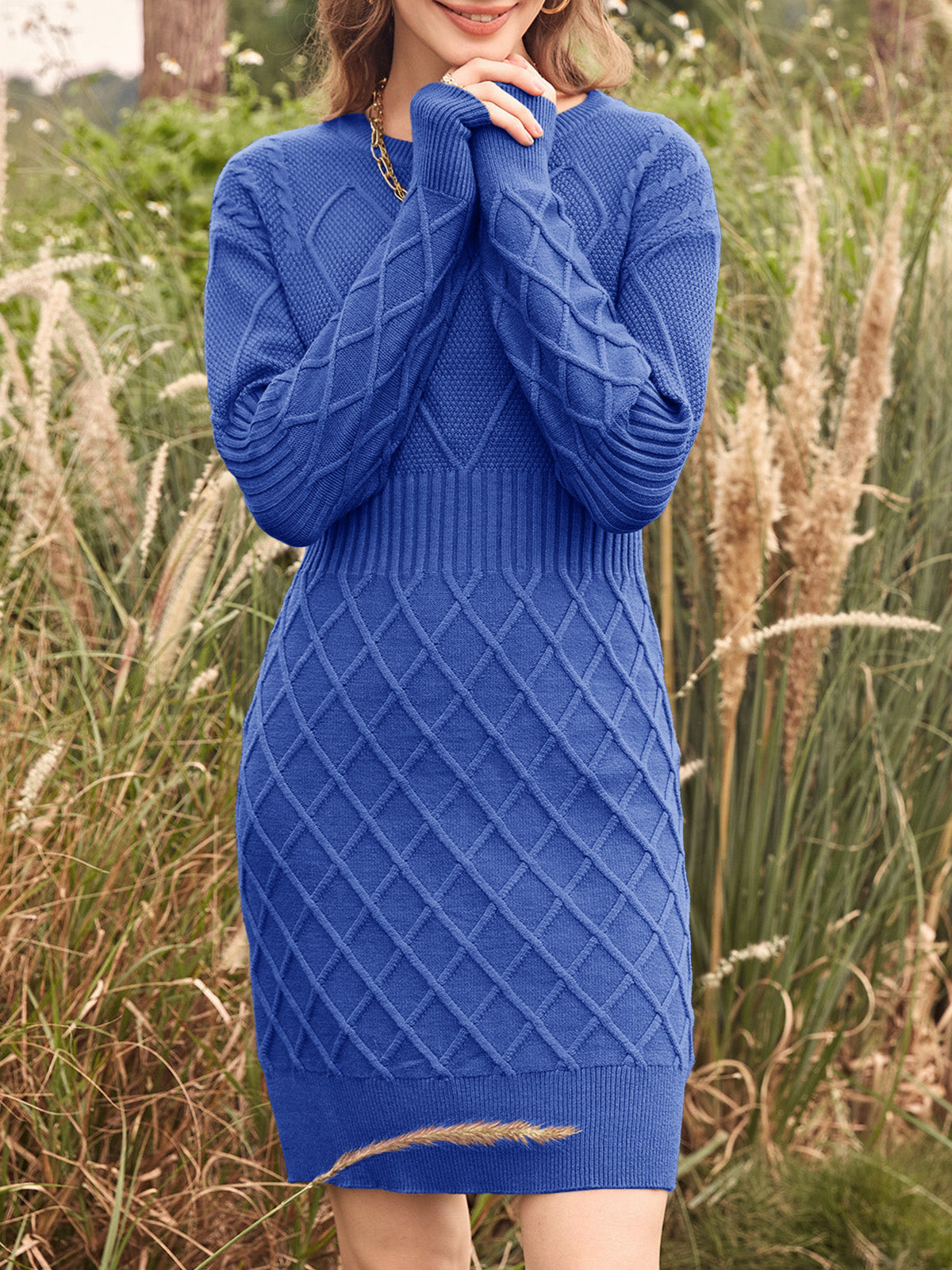 usvara Womens Bodycon Mini Sweater Dress