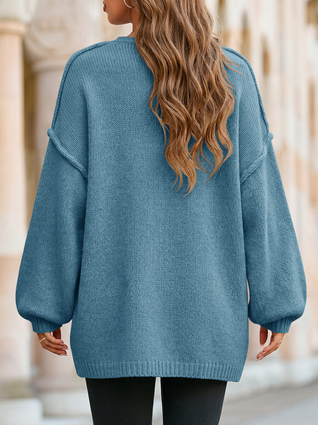 usvara Womens V Neck Loose Button Cardigan