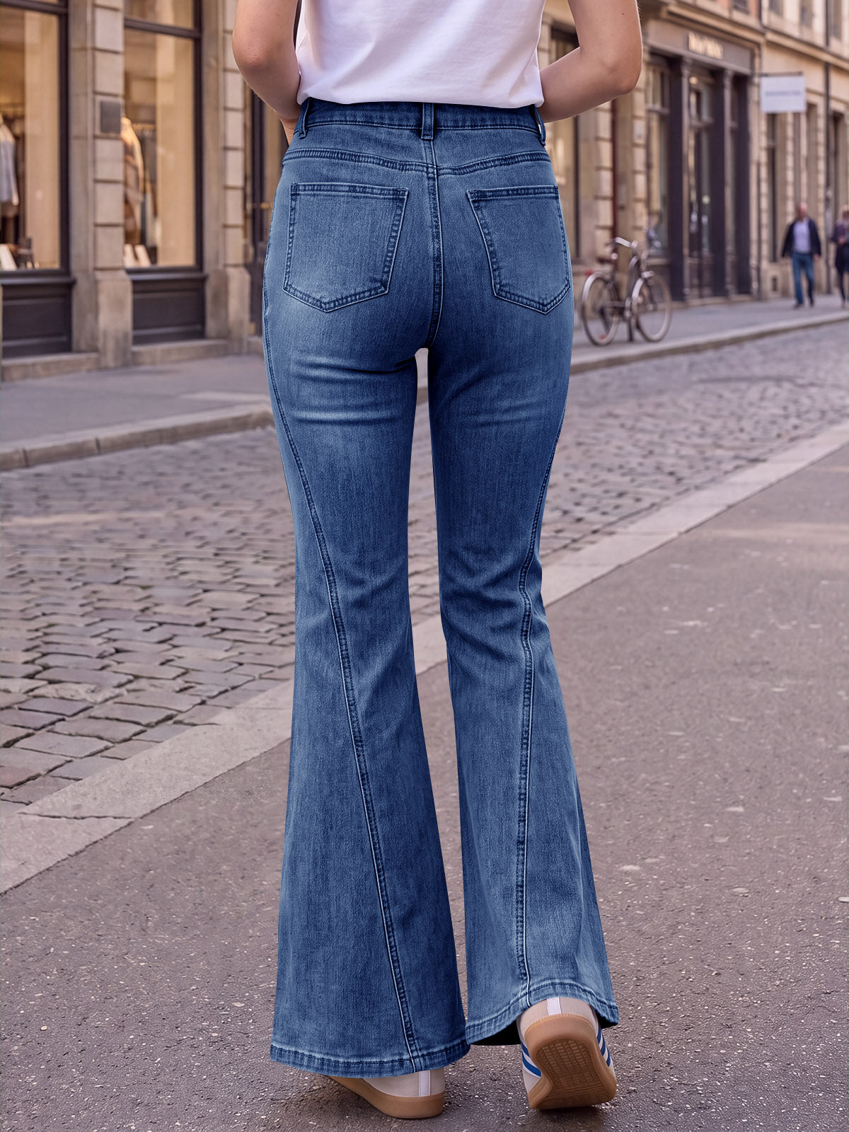 usvara Womens High Waisted Flare Jeans