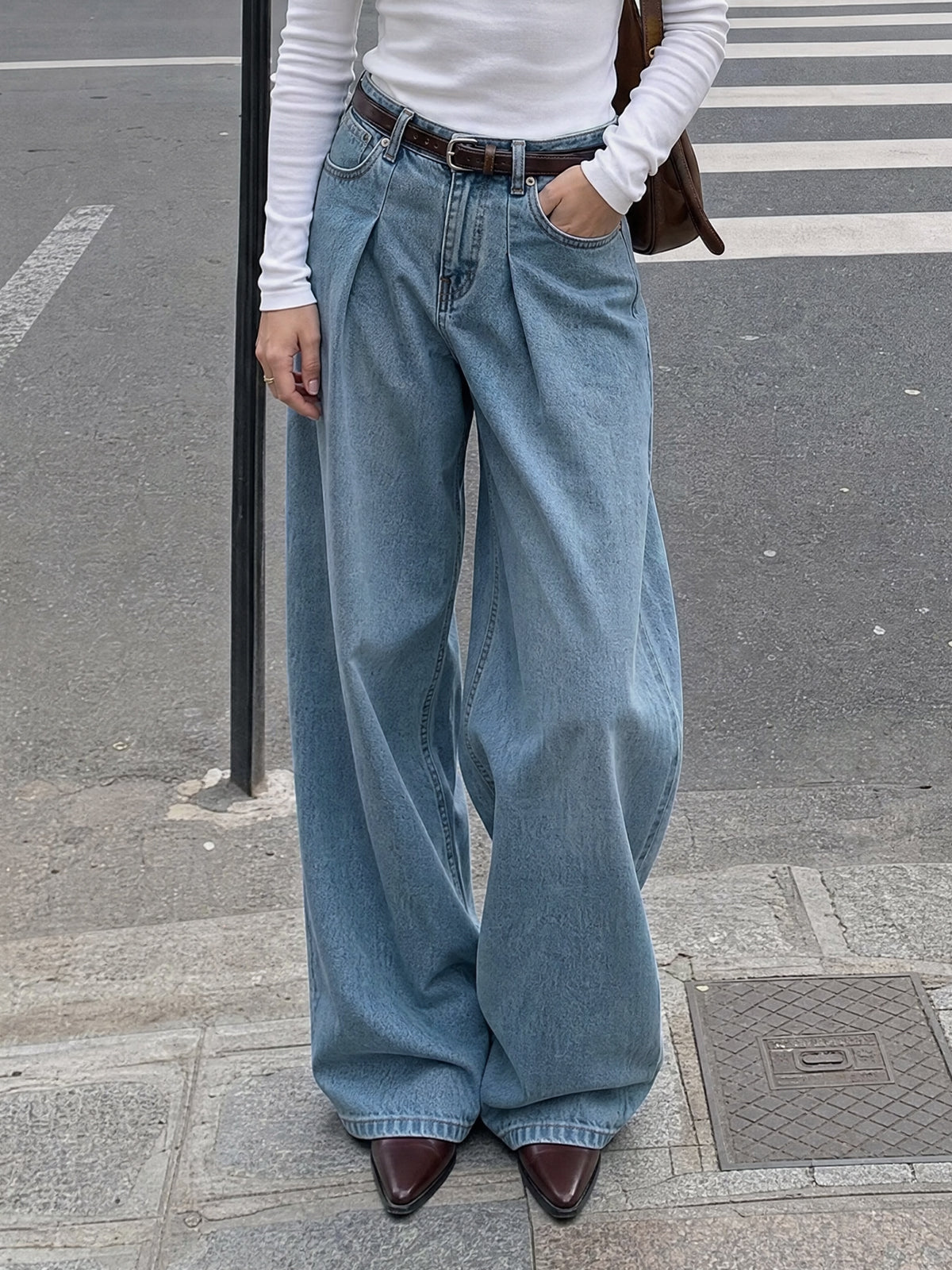 usvara Womens High Waisted Wide Leg Jeans