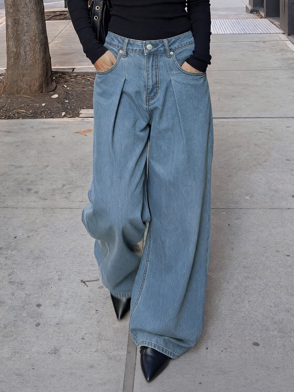 usvara Womens High Waisted Wide Leg Jeans