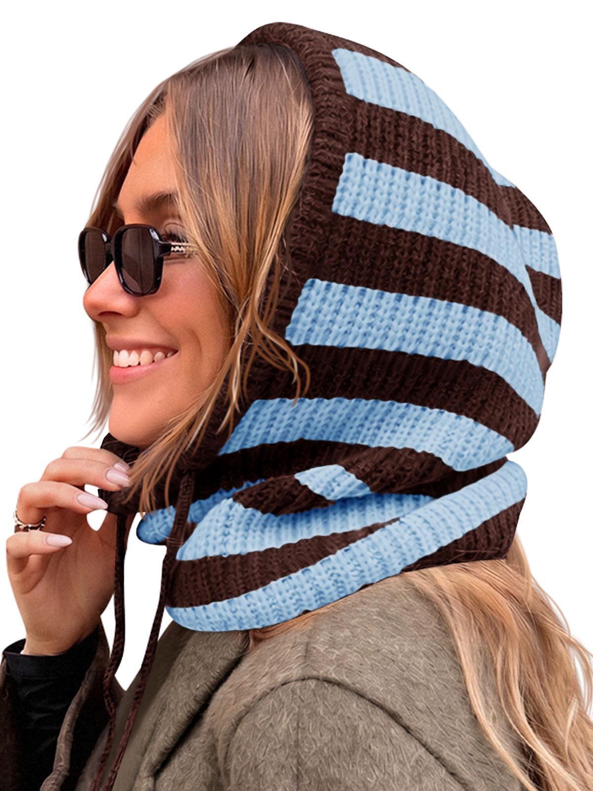 usvara Women Knit Balaclava Drawstring