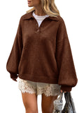 usvara Womens Polo V Neck Sweater