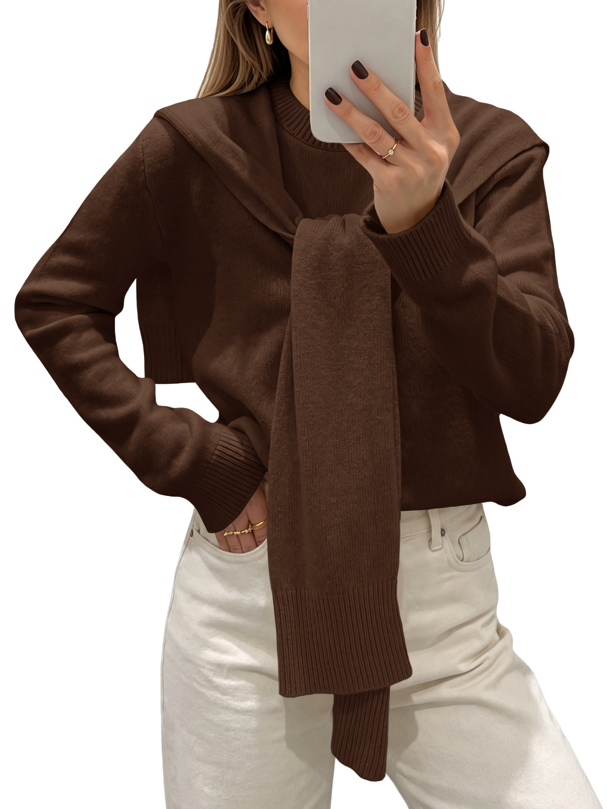 usvara Women Crew Neck Pullover Sweaters