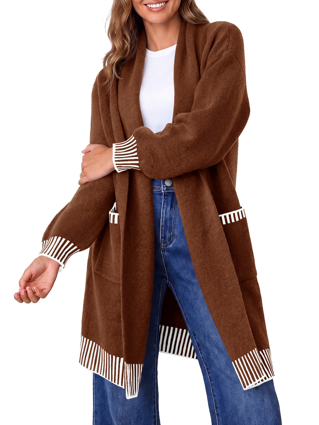 usvara Womens Fall Oversized Cardigan with Pockets