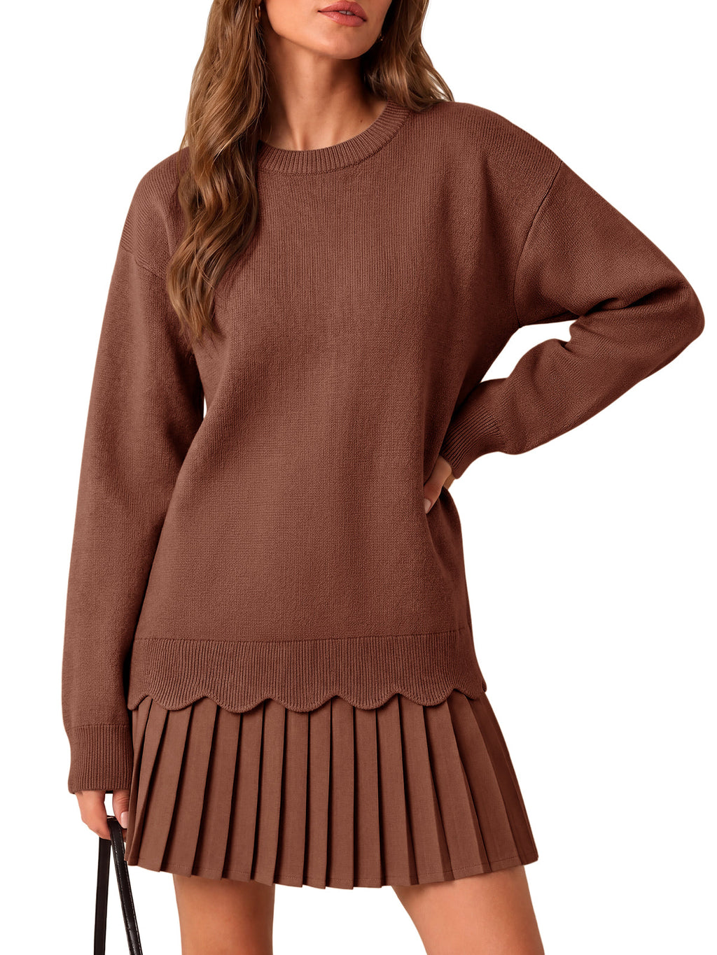 usvara Women Pleated Sweater Dress