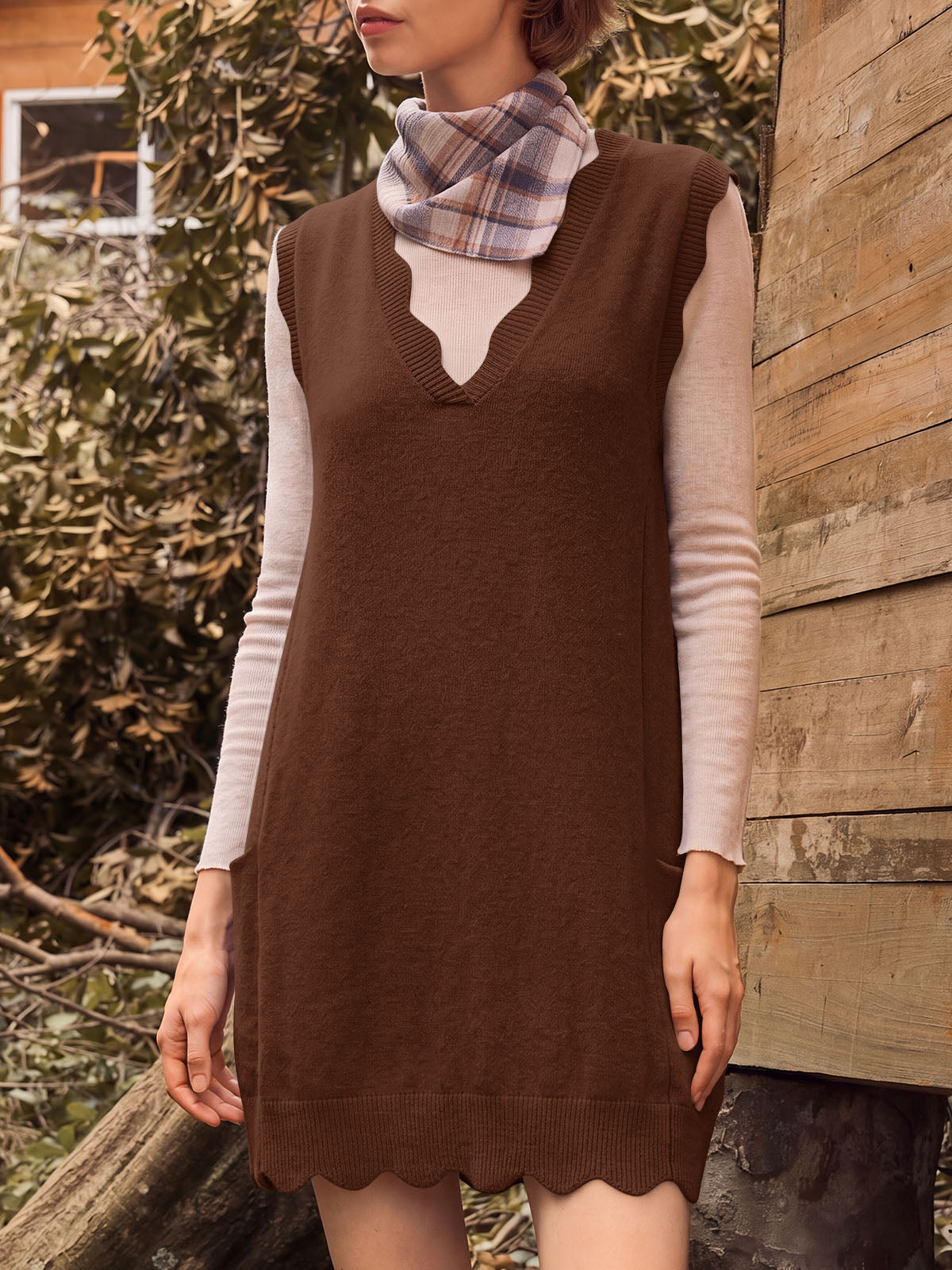 usvara Women V Neck Sweater Vest