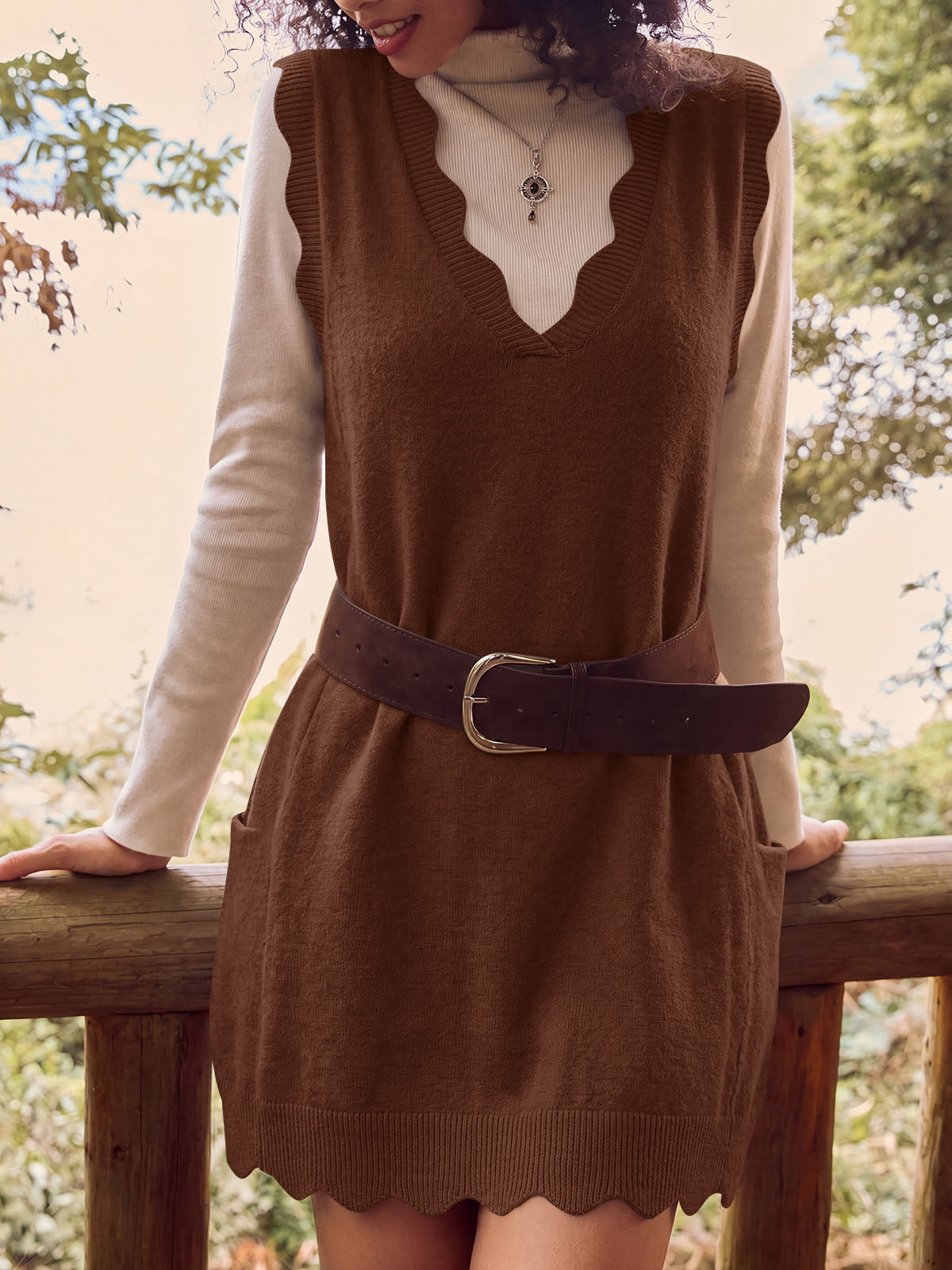usvara Women V Neck Sweater Vest