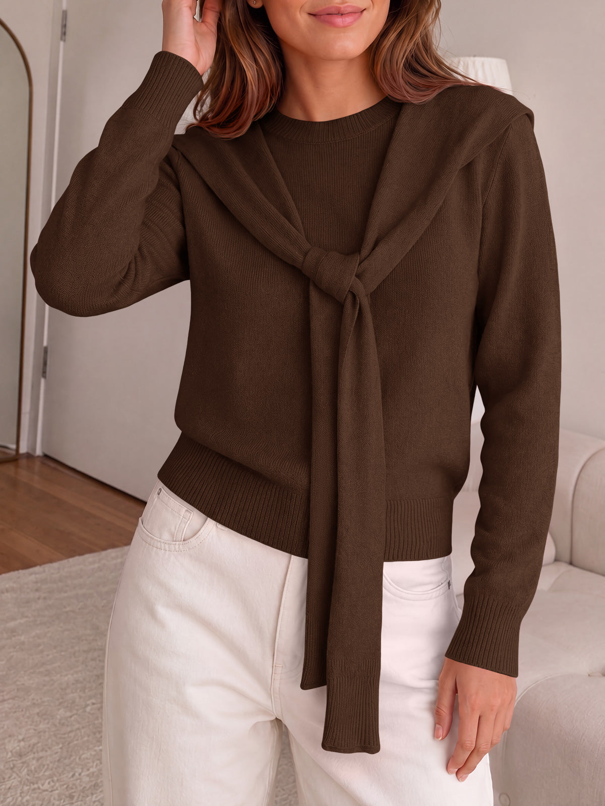 usvara Women Crew Neck Pullover Sweaters
