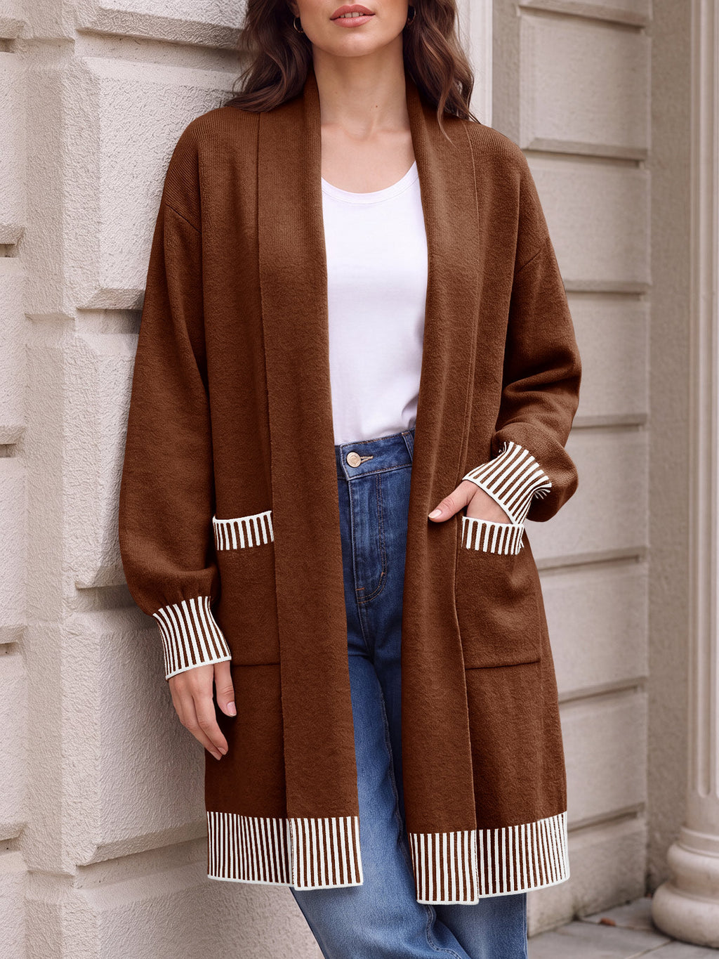 usvara Womens Fall Oversized Cardigan with Pockets