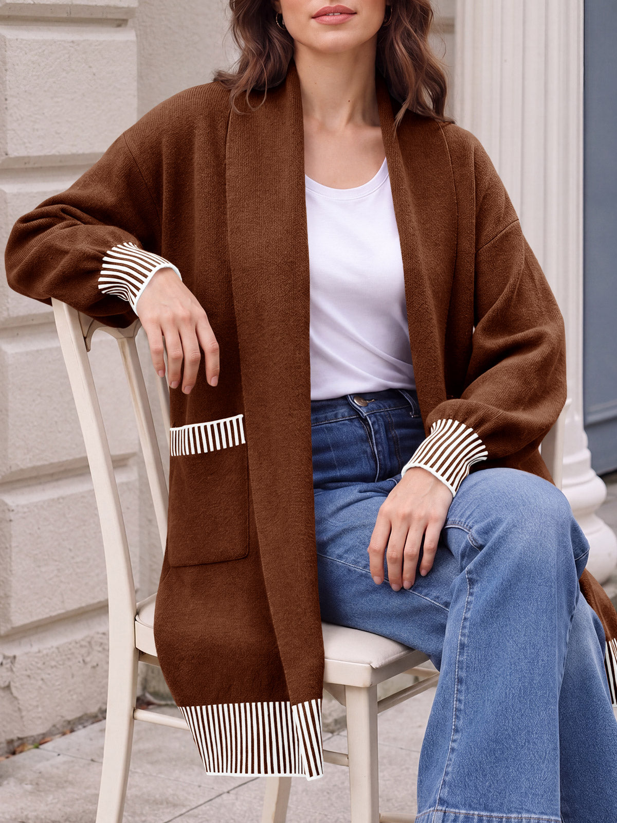 usvara Womens Fall Oversized Cardigan with Pockets