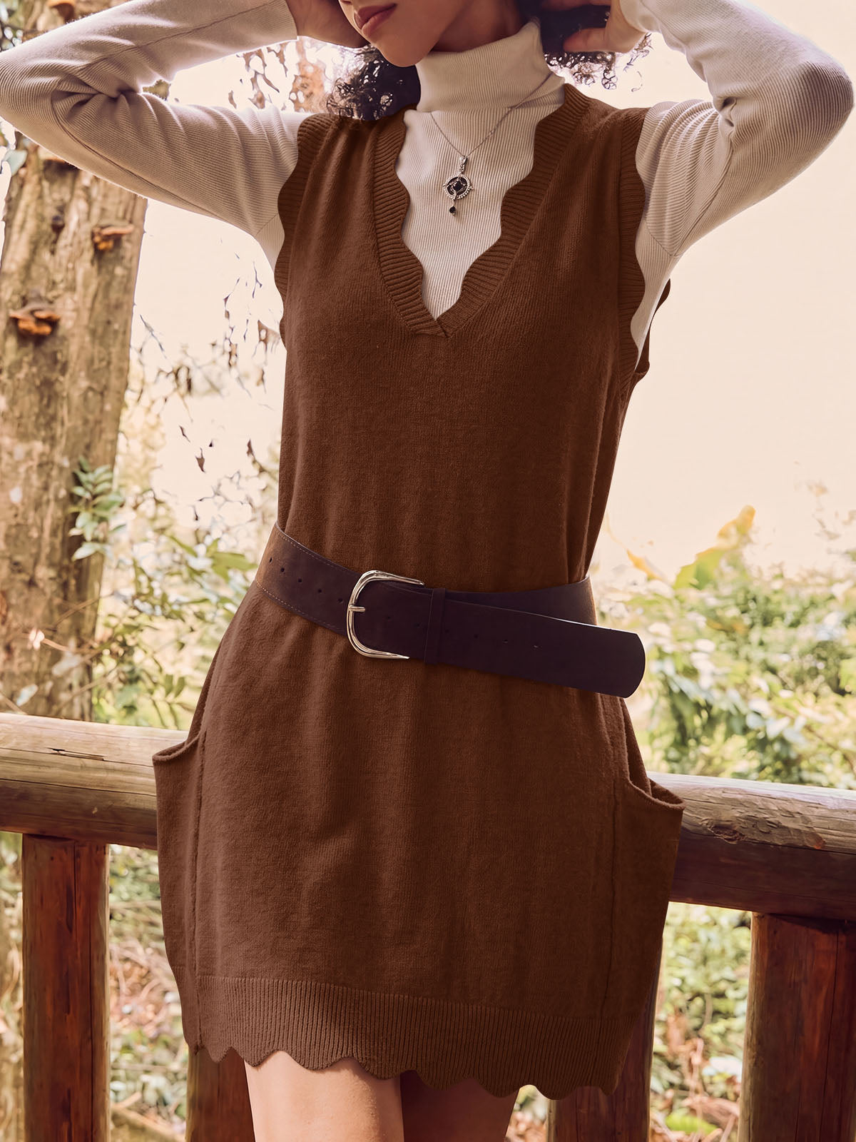 usvara Women V Neck Sweater Vest