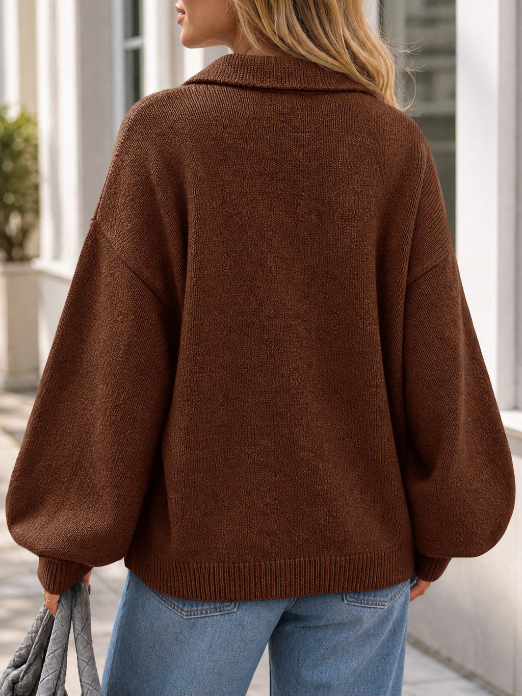 usvara Womens Polo V Neck Sweater