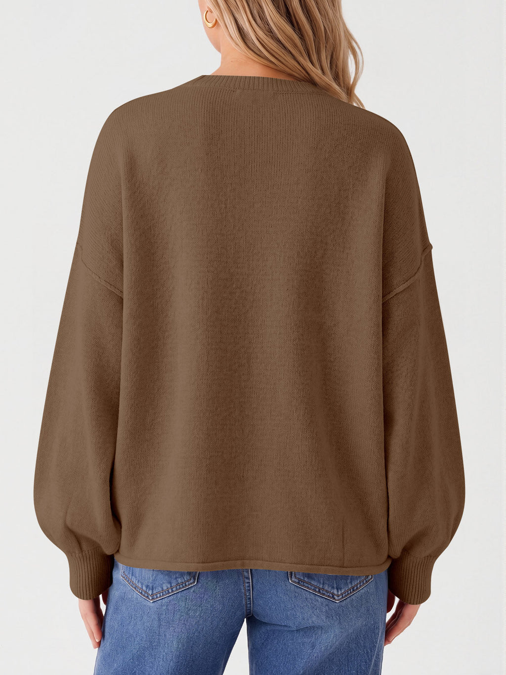 usvara Womens Oversized Crewneck Knit Pullover Tops