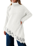 usvara Womens Oversized Batwing Sleeve Turtleneck Sweater