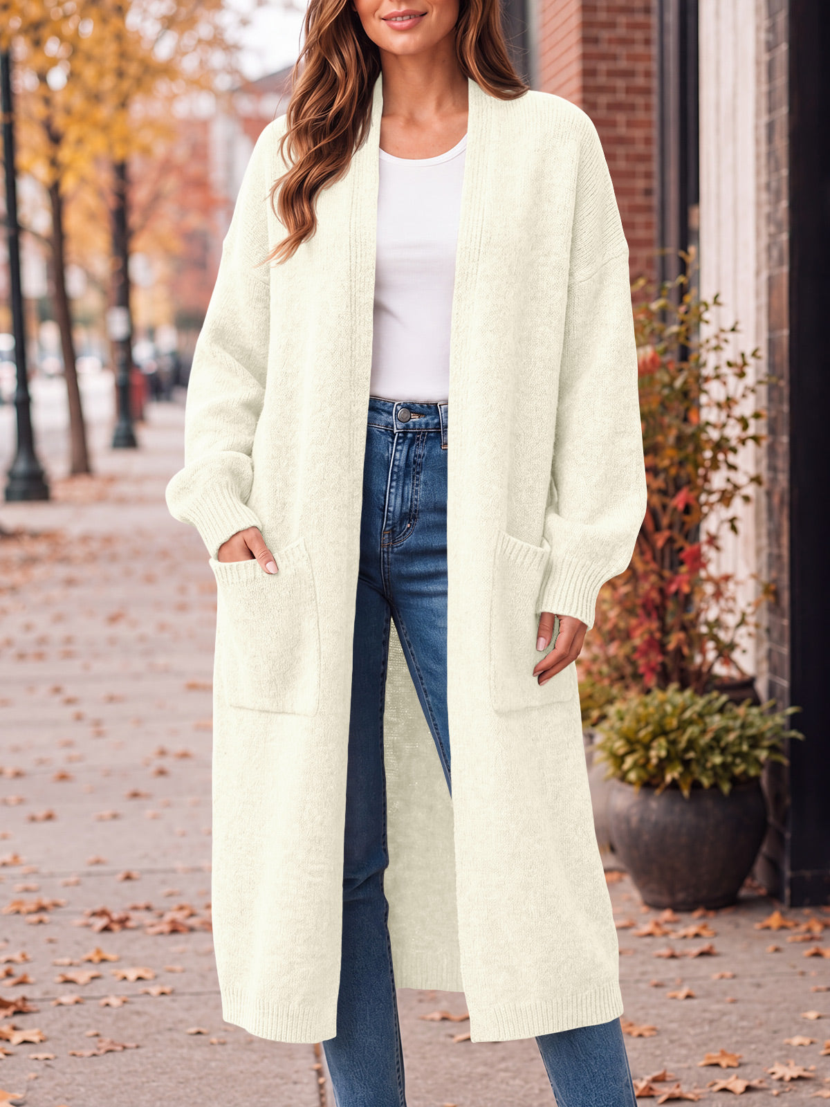 usvara Womens Oversized Open Front Cardigan