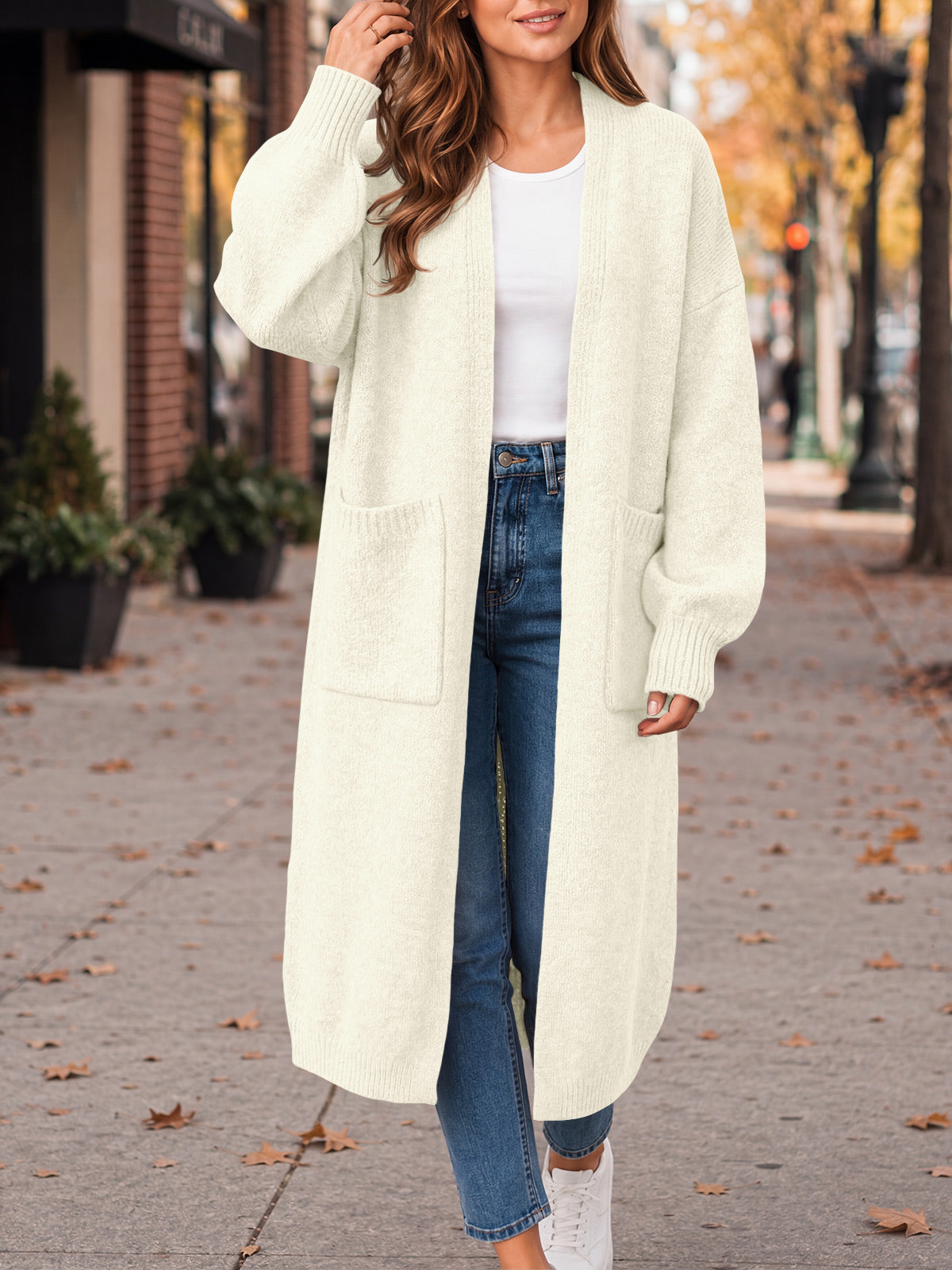 usvara Womens Oversized Open Front Cardigan