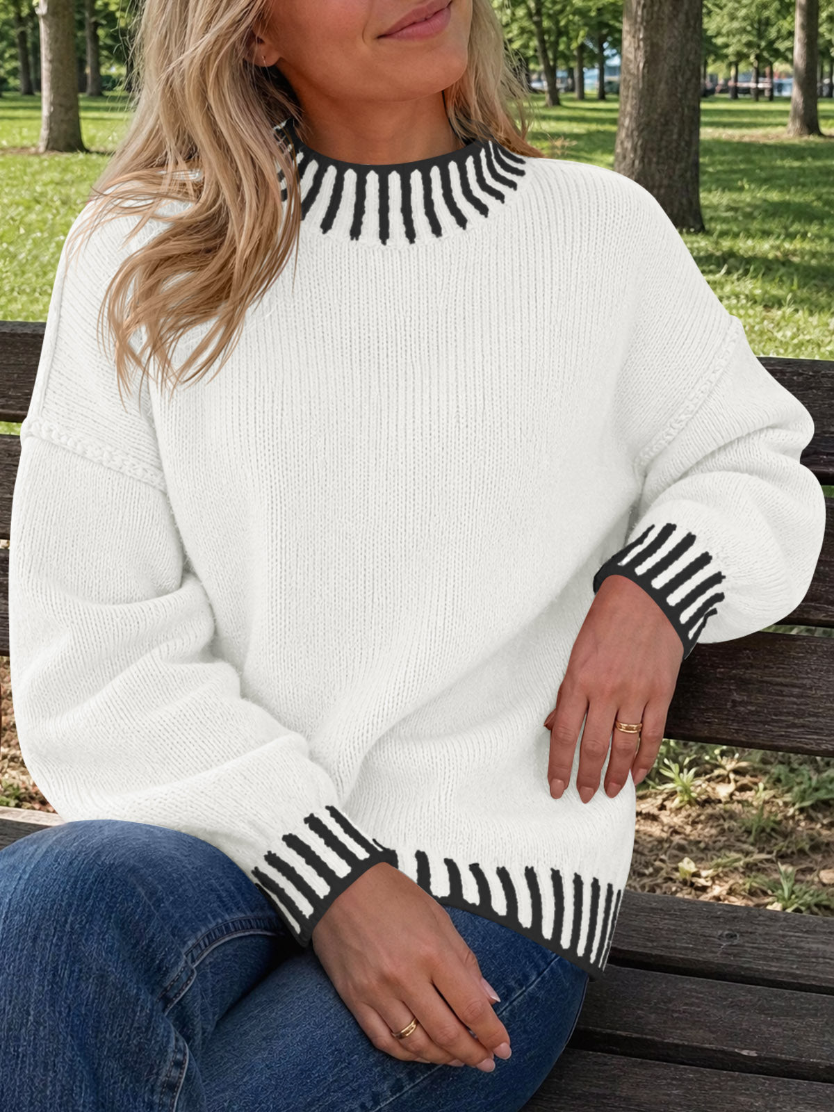 usvara Womens Chunky Mock Neck Sweater