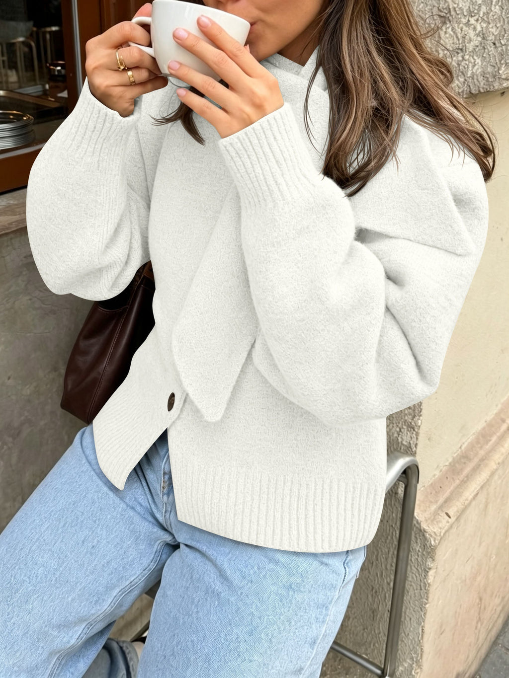 usvara Women Button Up Knit Cardigan