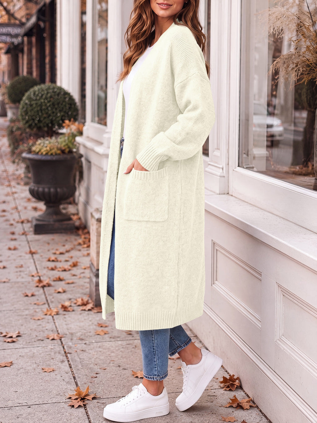 usvara Womens Oversized Open Front Cardigan