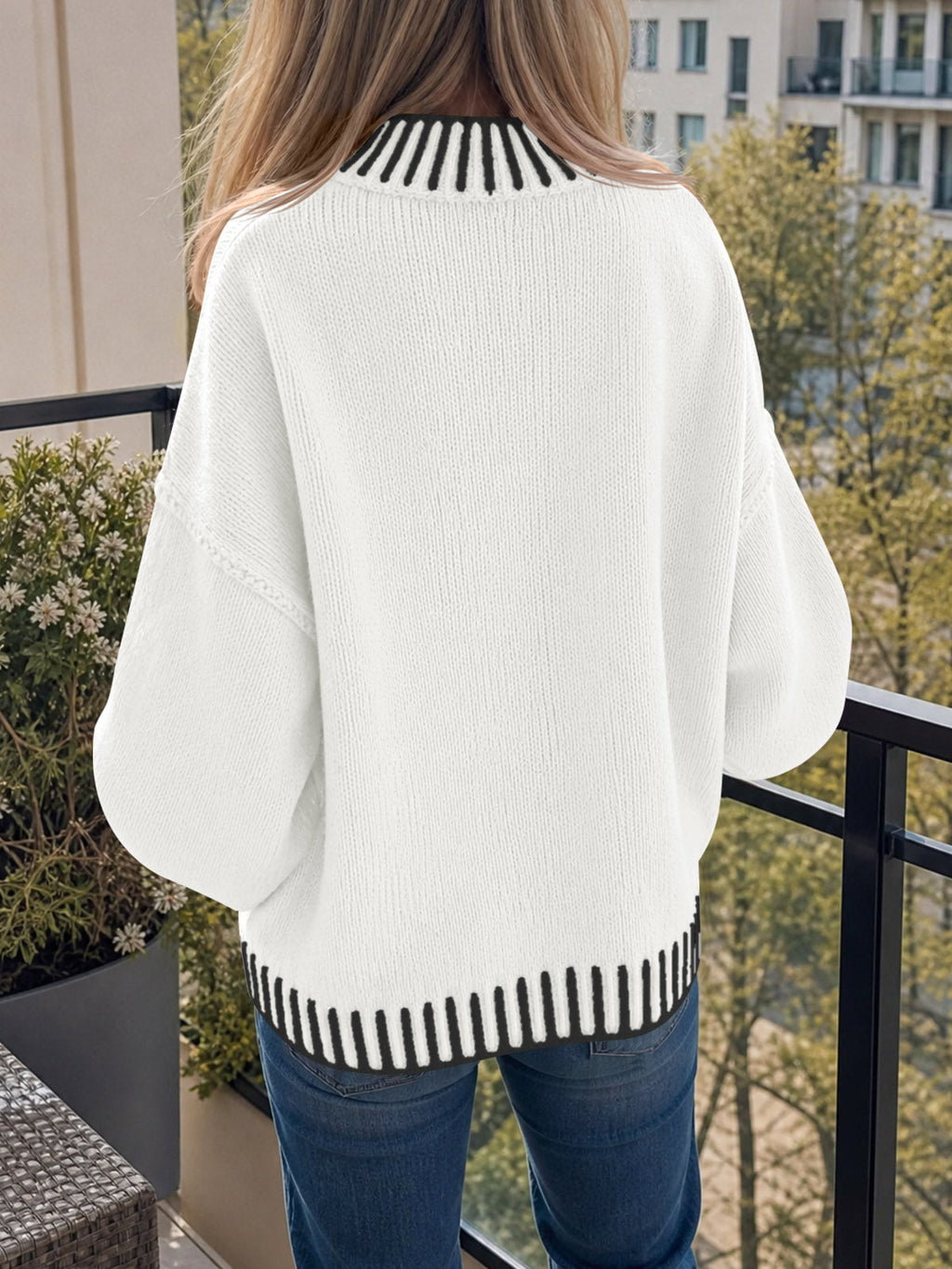 usvara Womens Chunky Mock Neck Sweater