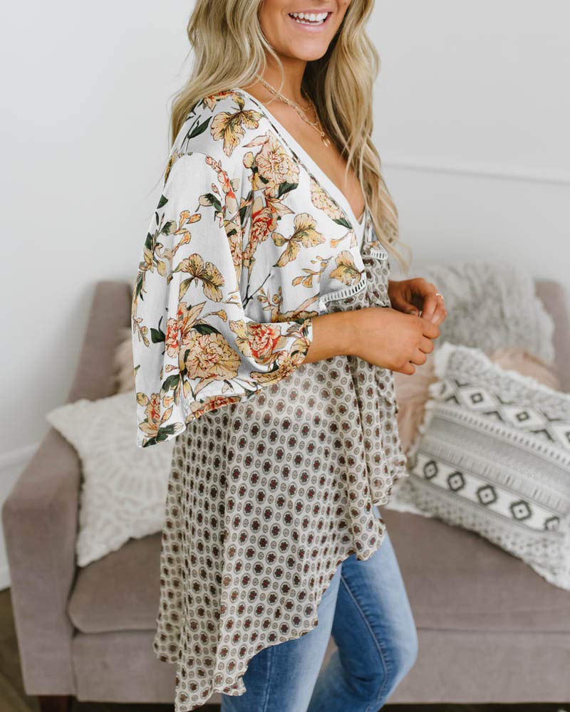 usvara Womens Tie Front Floral Kimono Cardigans