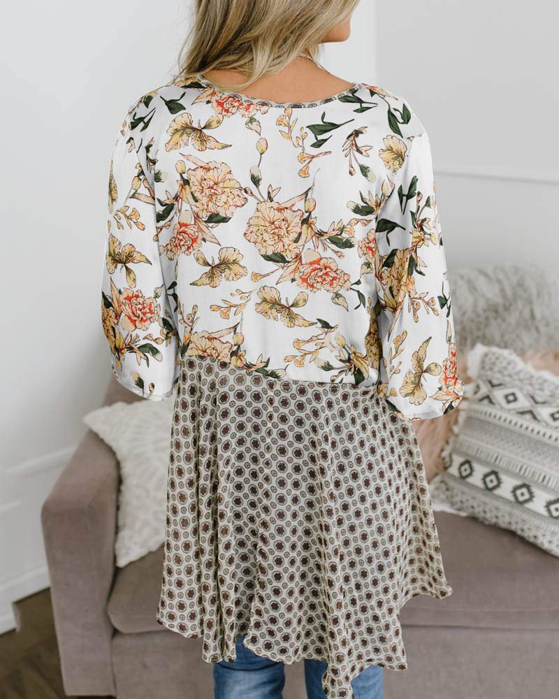 usvara Womens Tie Front Floral Kimono Cardigans