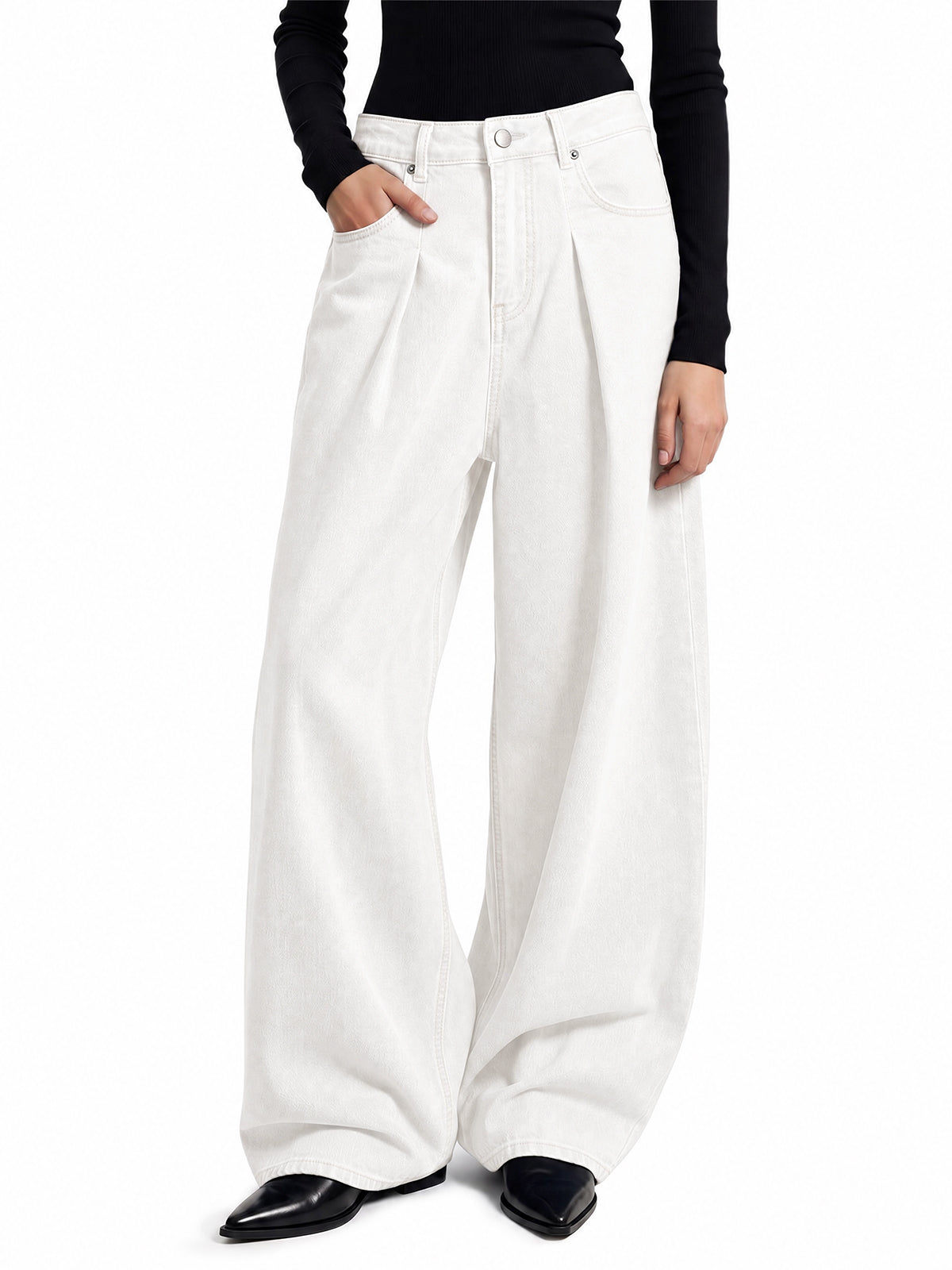 usvara Womens High Waisted Wide Leg Jeans