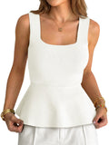 usvara Womens Square Neck Sleeveless Sweater Vest