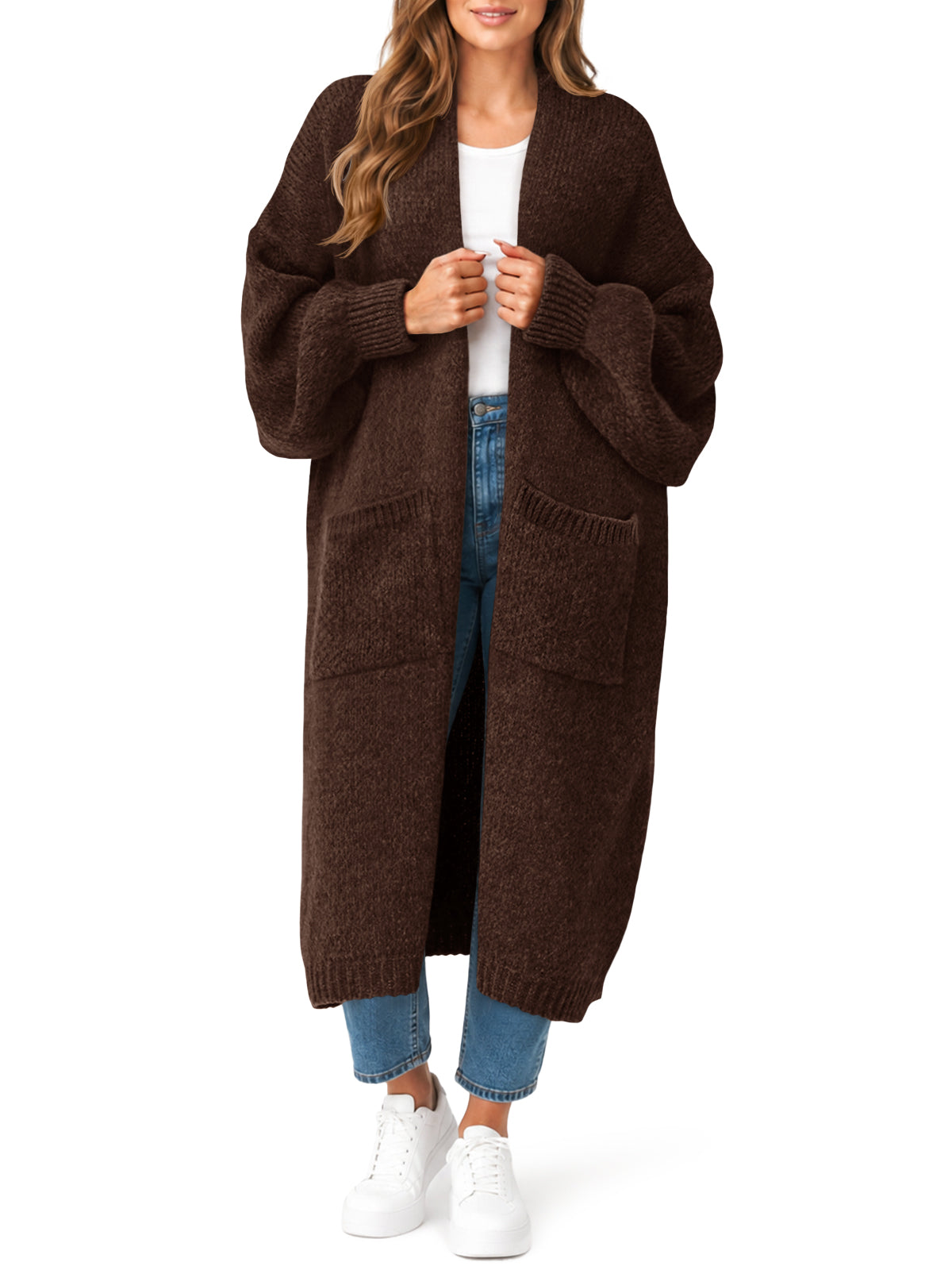 usvara Womens Oversized Open Front Cardigan