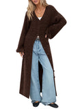 usvara Womens Oversized Long Button Up Cardigan