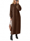 usvara Women Long Sleeve Maxi Sweater Dress