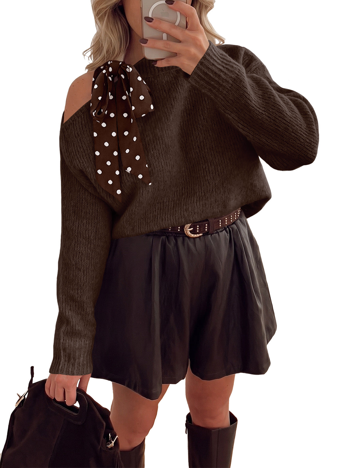 usvara Womens One Shoulder Sweater Tops