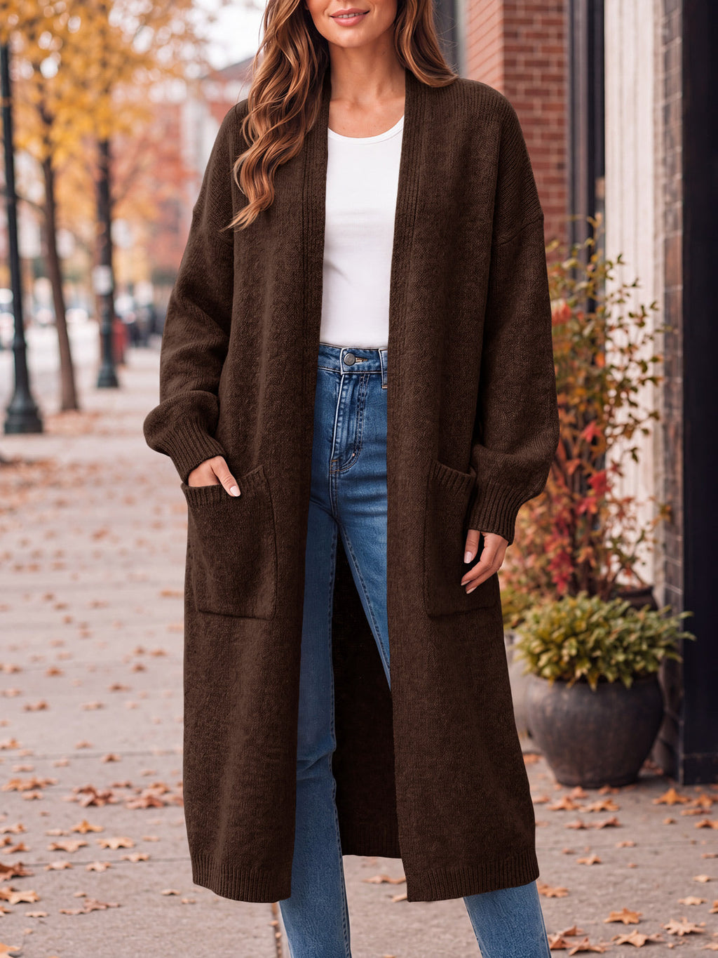 usvara Womens Oversized Open Front Cardigan