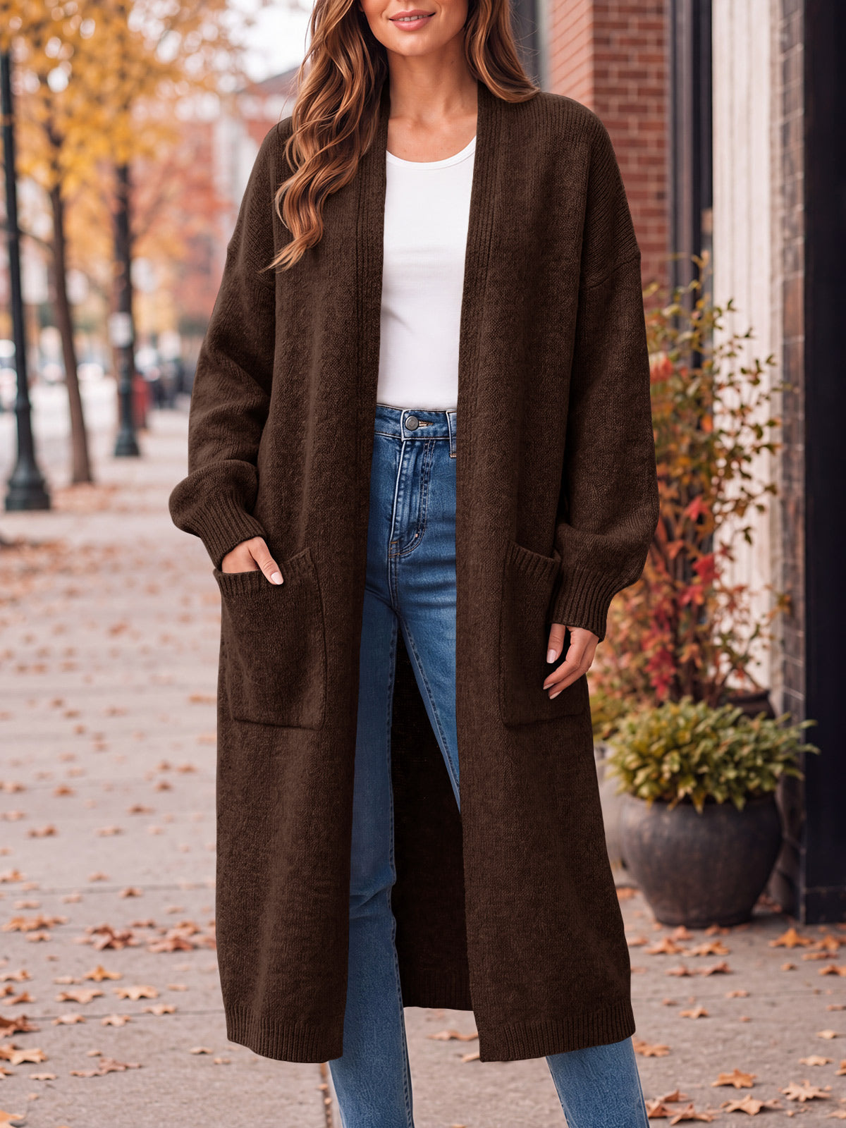 usvara Womens Oversized Open Front Cardigan