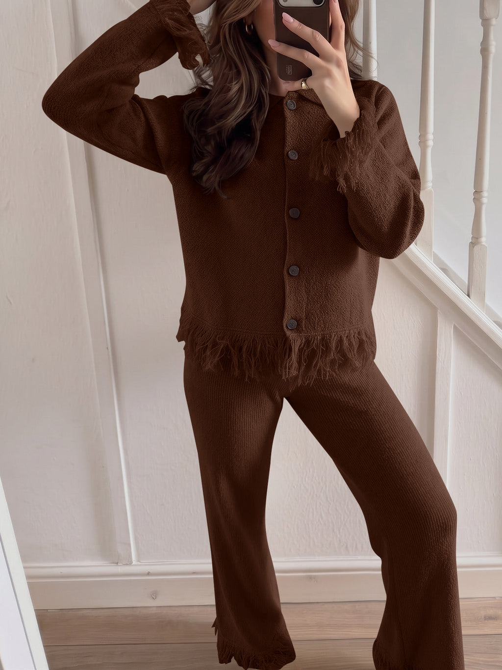 usvara Womens Fringe Sweater Sets