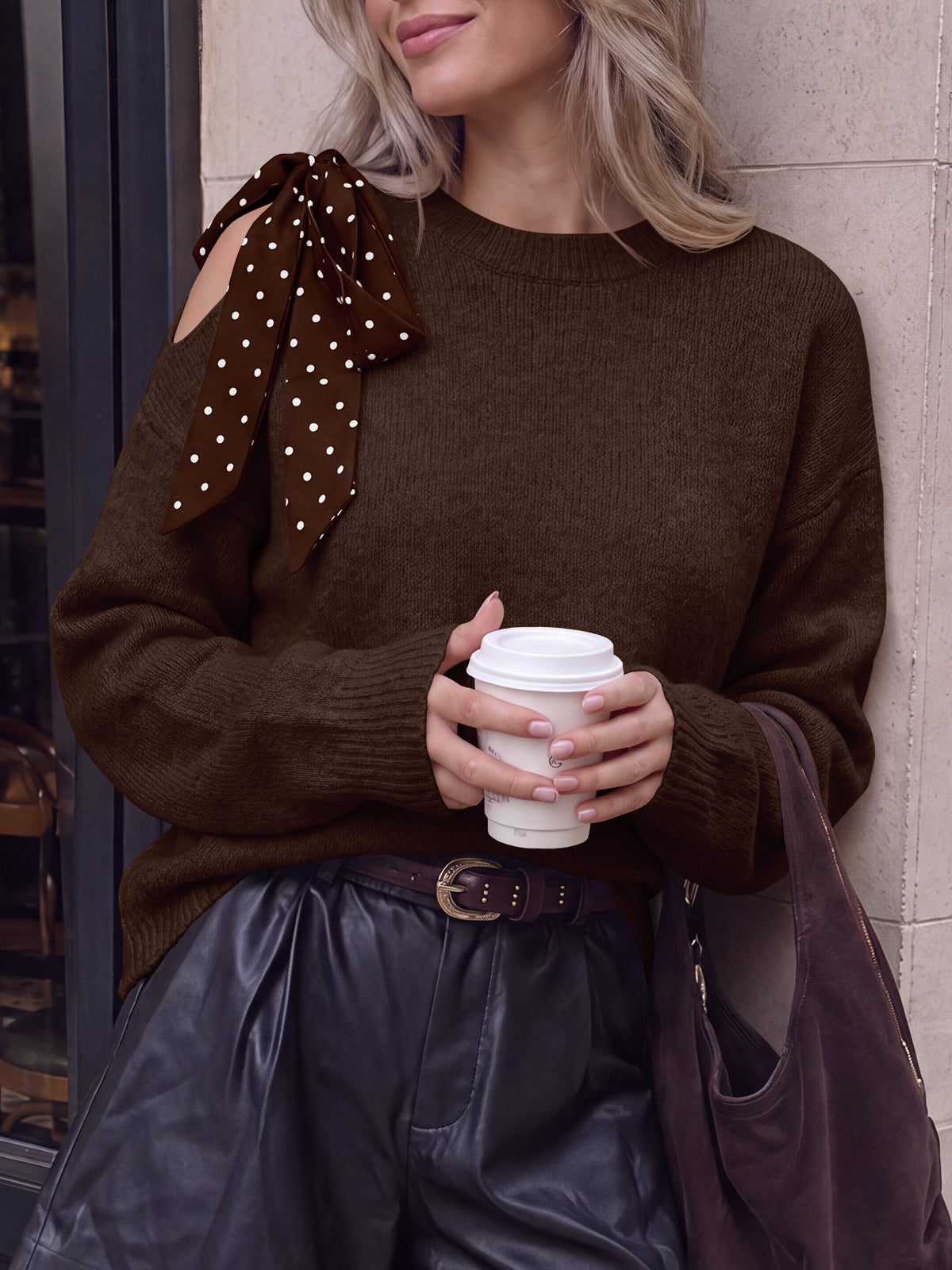 usvara Womens One Shoulder Sweater Tops