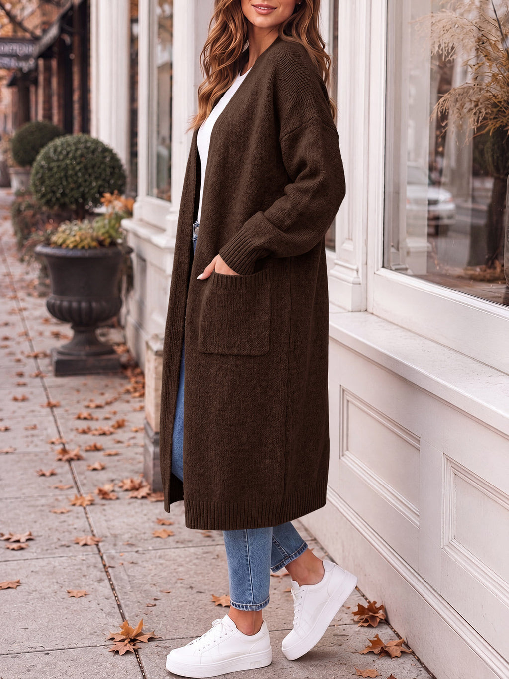 usvara Womens Oversized Open Front Cardigan