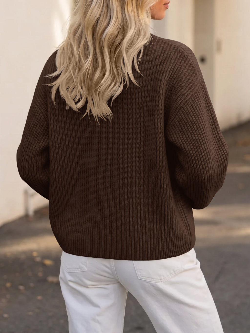 usvara Women Zip Up Chunky Knit Sweater
