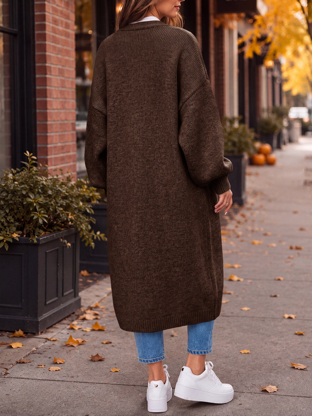 usvara Womens Oversized Open Front Cardigan