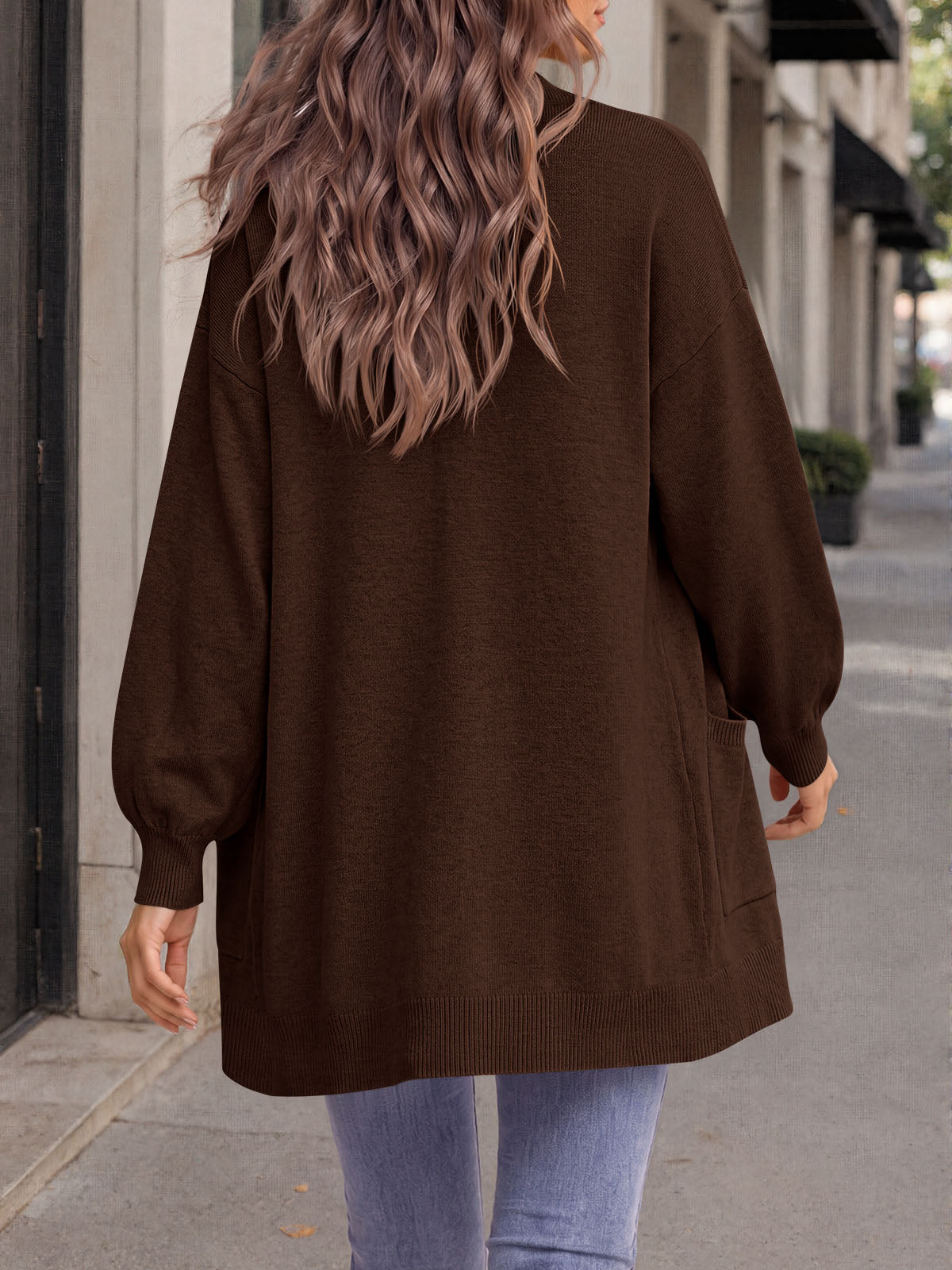 usvara Womens Oversized V Neck  Cardigan