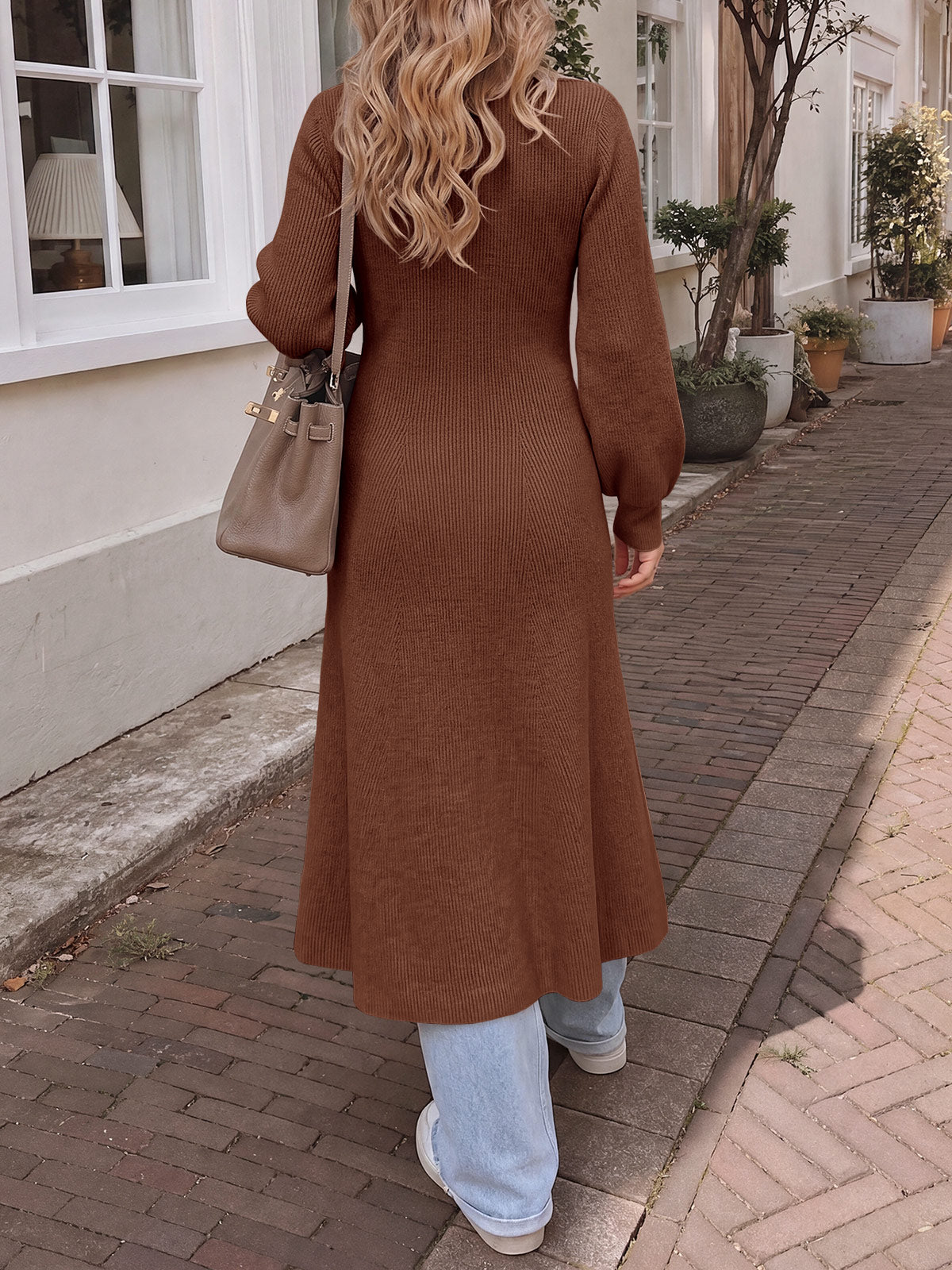 usvara Womens V Neck Sweater Dress