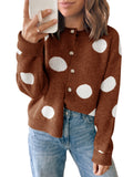 usvara Women Polka Dot Knit Cardigan