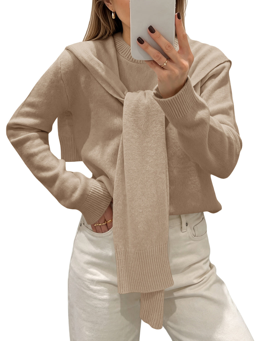 usvara Women Crew Neck Pullover Sweaters